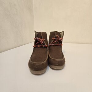 Brown Kids Shoes with Colorful Laces